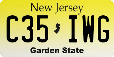 NJ license plate C35IWG