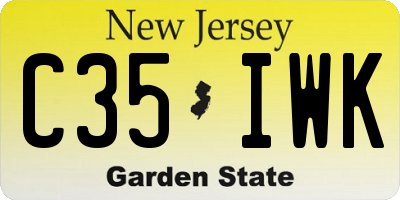 NJ license plate C35IWK