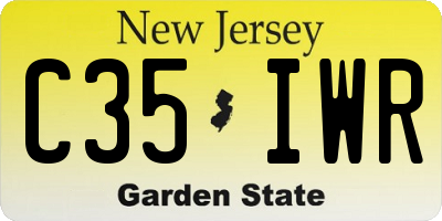 NJ license plate C35IWR