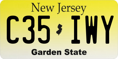NJ license plate C35IWY
