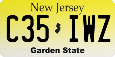 NJ license plate C35IWZ