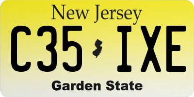 NJ license plate C35IXE