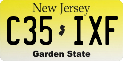 NJ license plate C35IXF