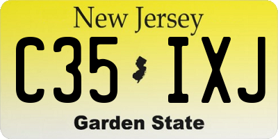 NJ license plate C35IXJ