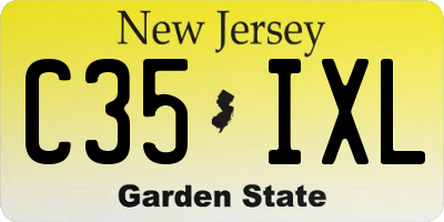 NJ license plate C35IXL