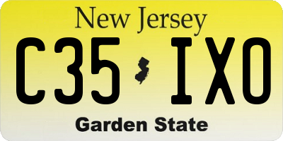 NJ license plate C35IXO
