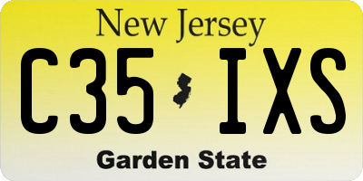 NJ license plate C35IXS