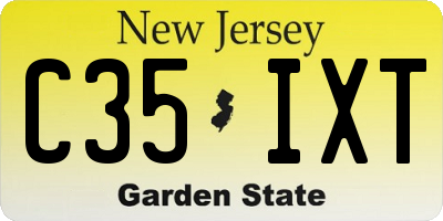 NJ license plate C35IXT