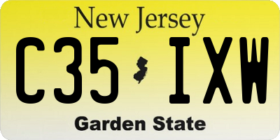 NJ license plate C35IXW