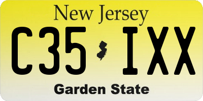 NJ license plate C35IXX