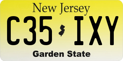 NJ license plate C35IXY