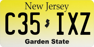 NJ license plate C35IXZ