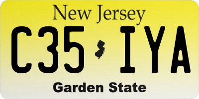 NJ license plate C35IYA