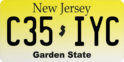 NJ license plate C35IYC