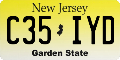 NJ license plate C35IYD