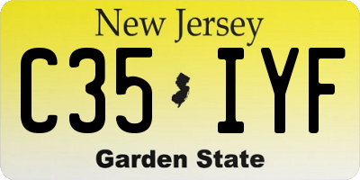 NJ license plate C35IYF