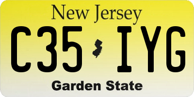 NJ license plate C35IYG