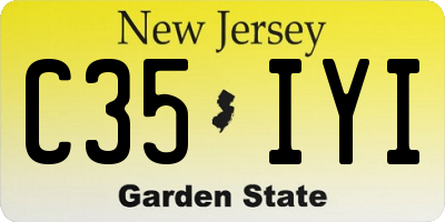 NJ license plate C35IYI