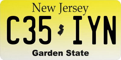 NJ license plate C35IYN