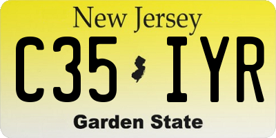 NJ license plate C35IYR