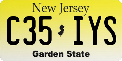 NJ license plate C35IYS