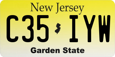 NJ license plate C35IYW