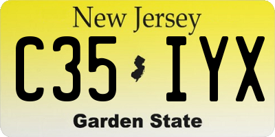 NJ license plate C35IYX