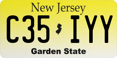 NJ license plate C35IYY
