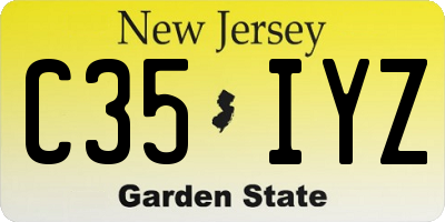 NJ license plate C35IYZ