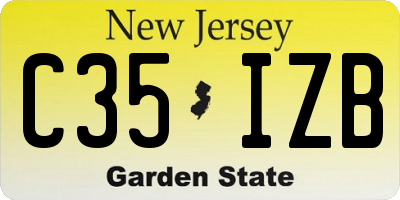 NJ license plate C35IZB