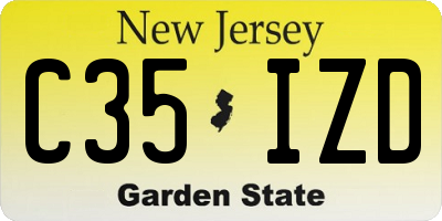 NJ license plate C35IZD