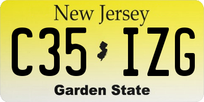 NJ license plate C35IZG