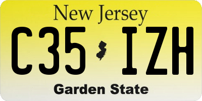 NJ license plate C35IZH