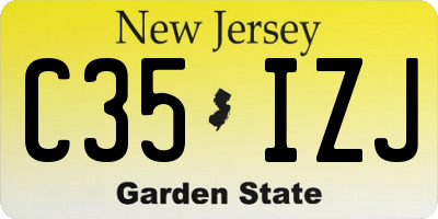 NJ license plate C35IZJ