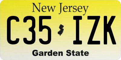 NJ license plate C35IZK
