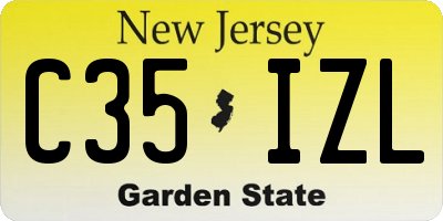 NJ license plate C35IZL