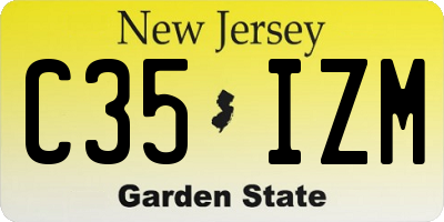 NJ license plate C35IZM