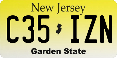 NJ license plate C35IZN