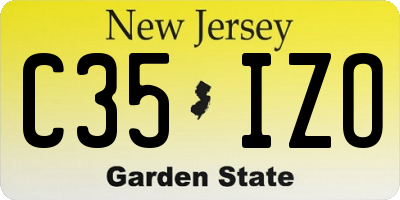 NJ license plate C35IZO