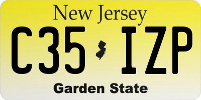 NJ license plate C35IZP