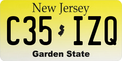 NJ license plate C35IZQ