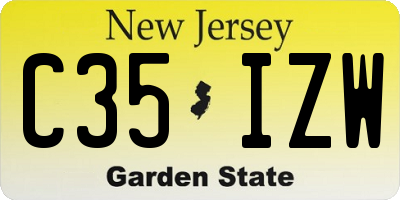 NJ license plate C35IZW