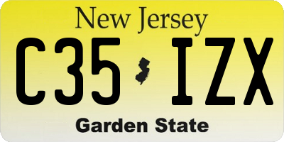 NJ license plate C35IZX