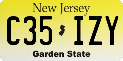 NJ license plate C35IZY