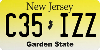 NJ license plate C35IZZ