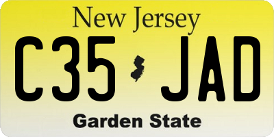 NJ license plate C35JAD