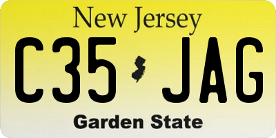 NJ license plate C35JAG