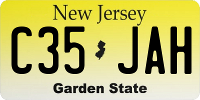 NJ license plate C35JAH