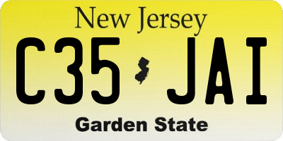 NJ license plate C35JAI