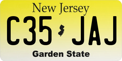 NJ license plate C35JAJ